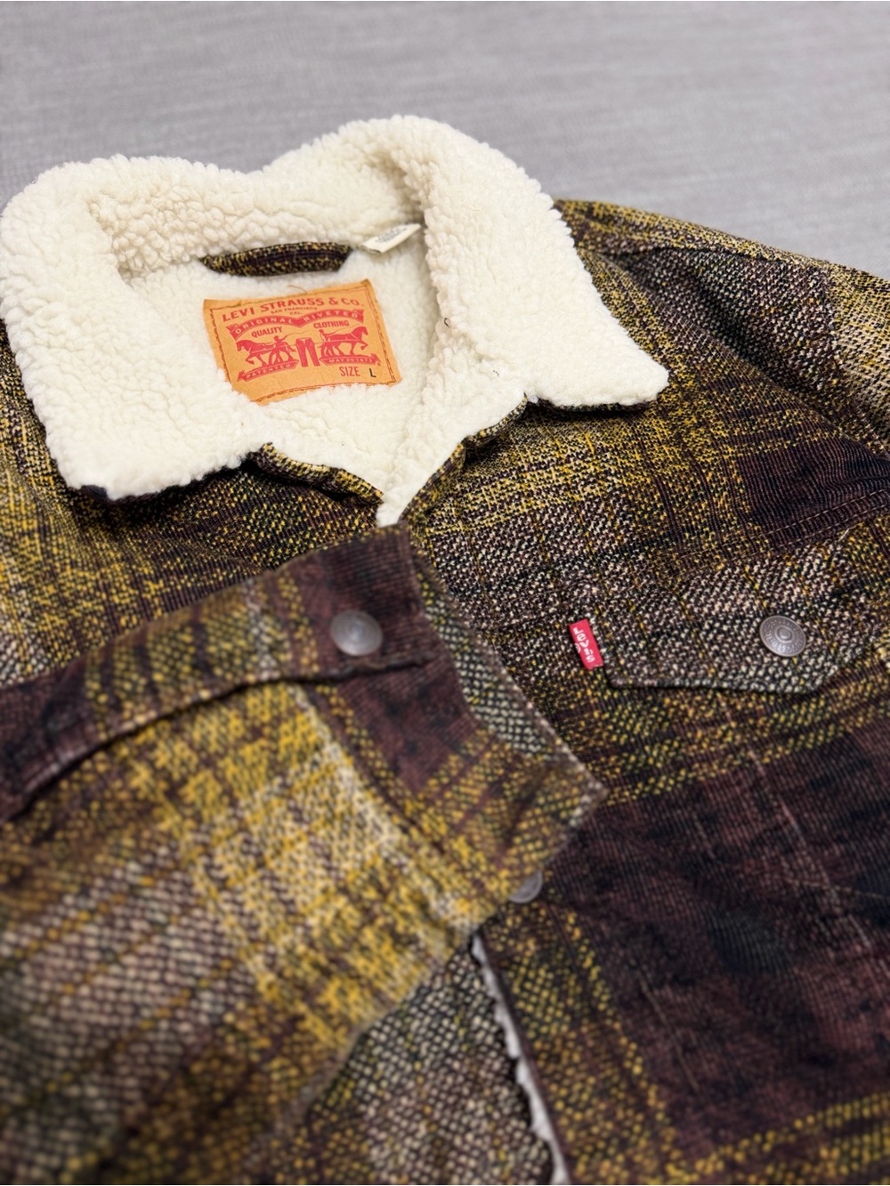 Levi’s Type III Plaid Sherpa Trucker Jacket Men’s L 16365-0168